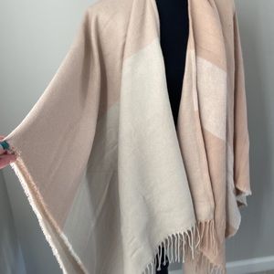 Soia&Kyo Fringe Poncho/Wrap, Color Blush